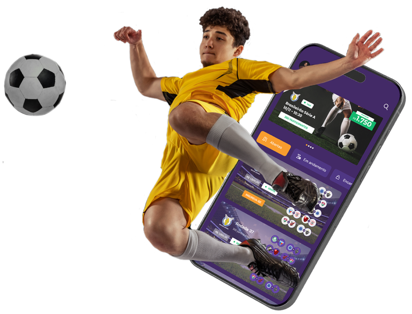 App Disputando rodando em smartphone
